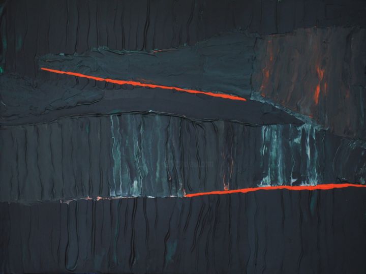 Painting titled "moss cave - Mooshöh…" by Marijo Popovic, Original Art, Acrylic