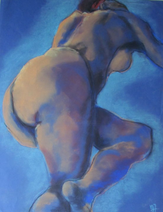 제목이 "Rondeurs bleues - B…"인 그림 Marijo Ponce Fest로, 원작, 파스텔