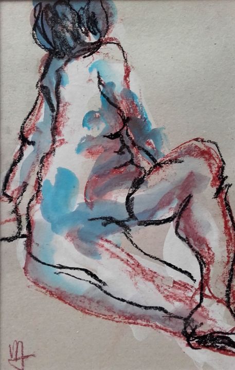 Dessin intitulée "Fond neutre - Nude…" par Marijo Ponce Fest, Œuvre d'art originale, Pastel