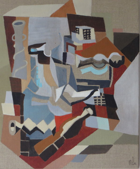 绘画 标题为“Composition cubiste” 由Marie-Laure Bernard-Maisondieu, 原创艺术品, 丙烯