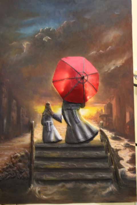 Peinture intitulée "Avant l'orage" par Marilyn Bourgois, Œuvre d'art originale