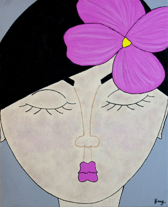 Painting titled "Alice" by Marilyn Cantrel, Original Artwork, Acrylic Mounted on Wood Stretcher frame