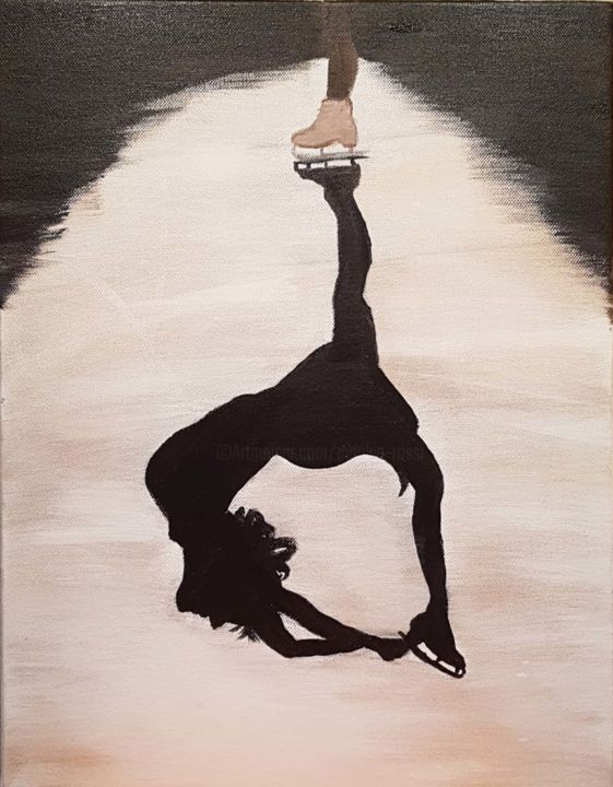 Painting titled "Tableau patineuse" by Marilyn, Original Artwork, Acrylic