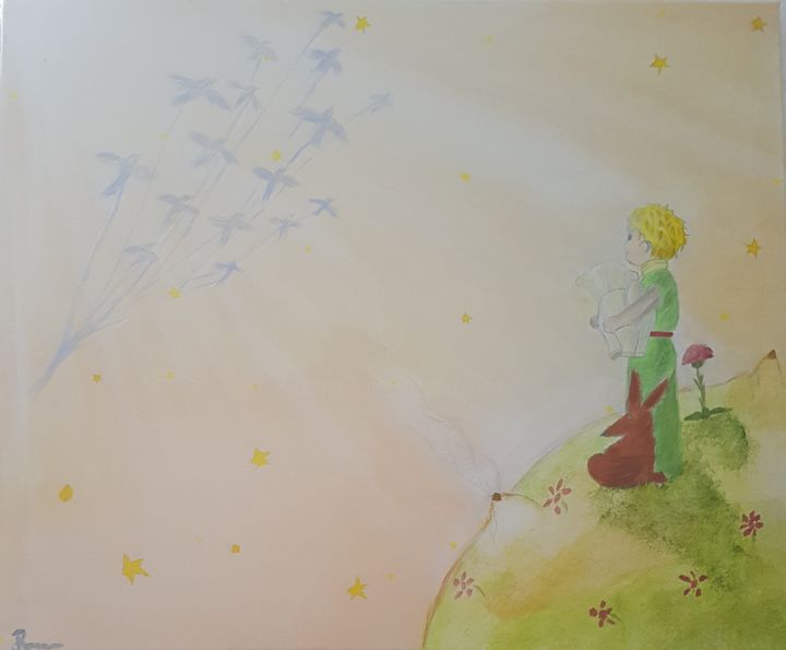 Painting titled "Le petit prince  n°5" by Marilyn, Original Artwork, Acrylic