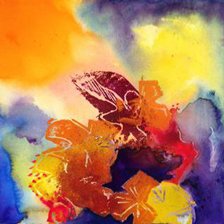 Painting titled "Indian Image 2" by Simler Marilyn, Original Art, Watercolor