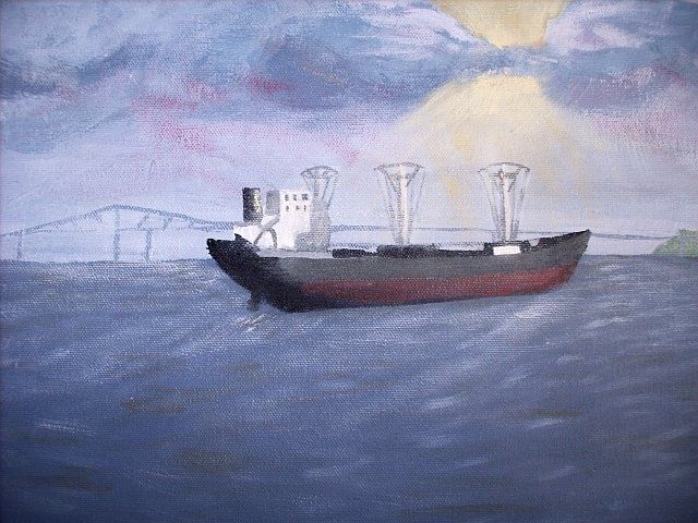 Schilderij getiteld "Charleston Harbor" door Marilyn Hayes, Origineel Kunstwerk