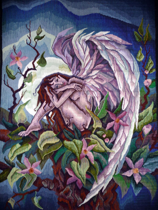 Art textile intitulée "Angel of Hope - El…" par Sophia Nuna, Œuvre d'art originale
