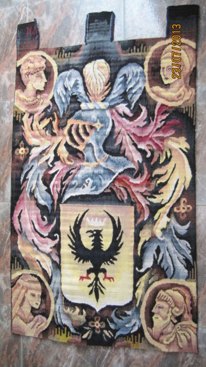 Art textile intitulée "Aguiló – Escudo Her…" par Sophia Nuna, Œuvre d'art originale