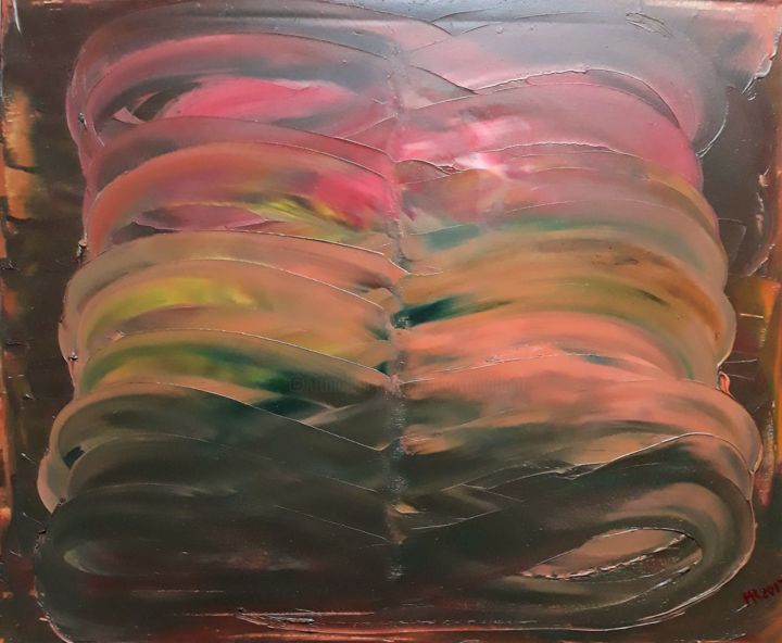 Painting titled ""Tornado."" by Marie Ruda, Original Artwork, Oil