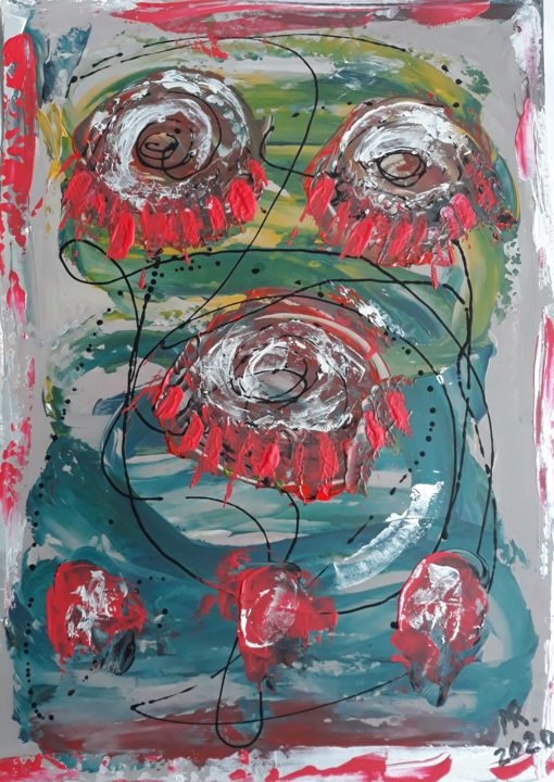 Malerei mit dem Titel "Circulation." von Marie Ruda, Original-Kunstwerk, Acryl