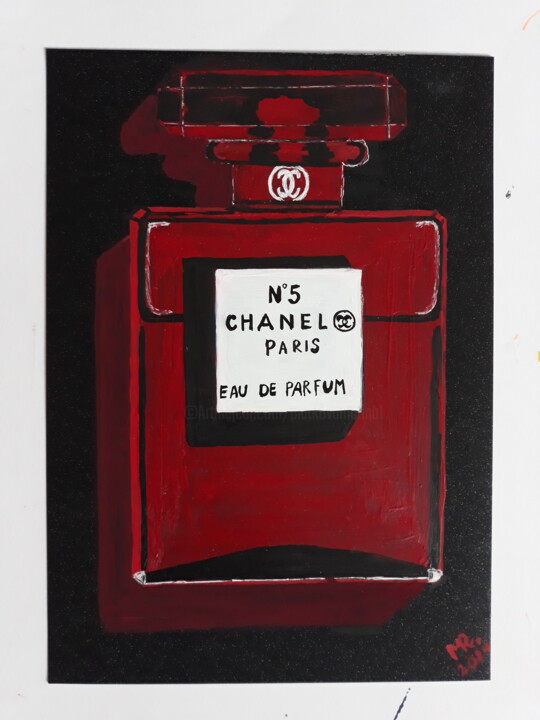 「Perfumery-2;Chanel-…」というタイトルの絵画 Marie Rudaによって, オリジナルのアートワーク, アクリル