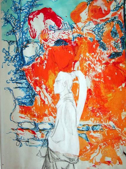 Painting titled "SAMOURAI" by Marine Garin, Original Artwork