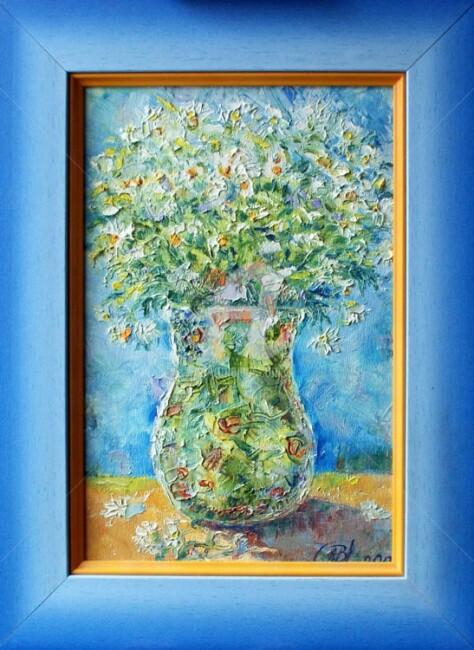 Painting titled "Голубой букетик  Bl…" by Marina Avsyukevich, Original Artwork, Oil