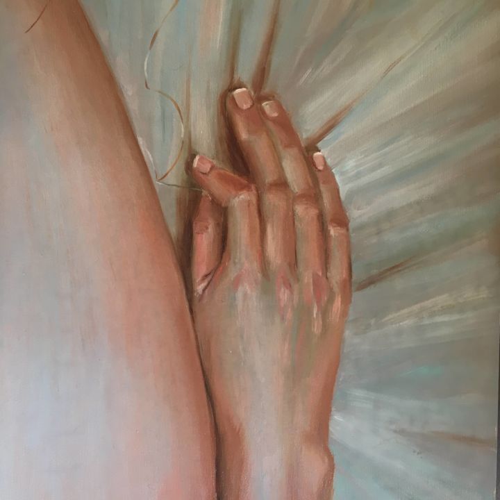 Painting titled "Female hand" by Marina Babintseva, Original Artwork, Oil