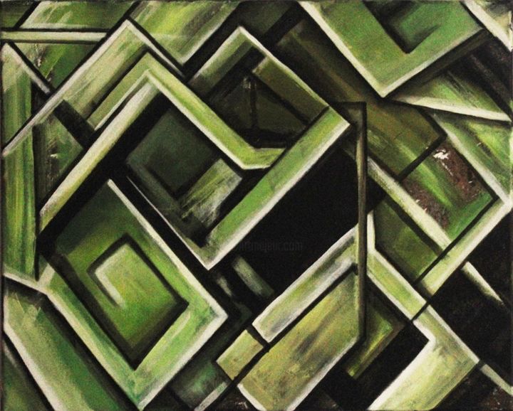 Peinture intitulée "Abstract Geometric" par Marina Brckovic, Œuvre d'art originale, Acrylique