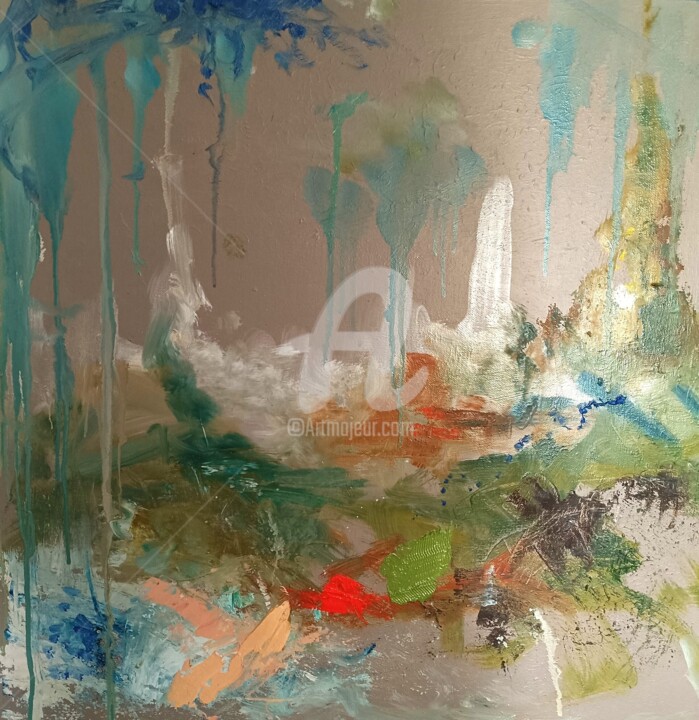 Картина под названием "Peinture abstraite…" - Marina Desportes, Подлинное произведение искусства, Масло Установлен на Деревя…