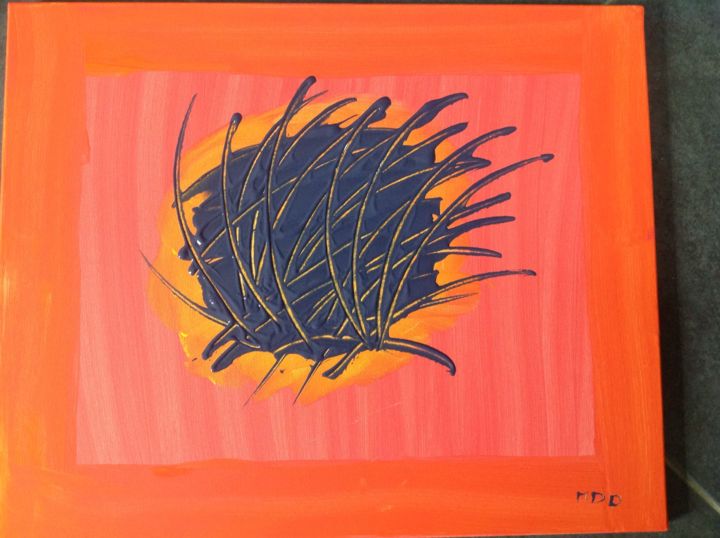 Peinture intitulée "Boule de feu" par Marina Dupont Dutilloy, Œuvre d'art originale, Acrylique