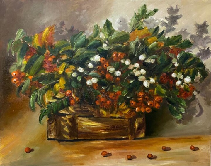 Painting titled "Rowan and Autumn, O…" by Marina Gavrilova, Original Artwork, Oil