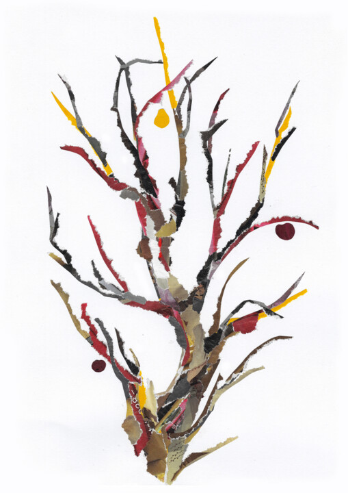 Collages intitolato "Fruit tree" da Marina Geipel, Opera d'arte originale, Collages