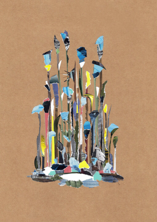 Collages titled "Field plants" by Marina Geipel, Original Artwork, Collages