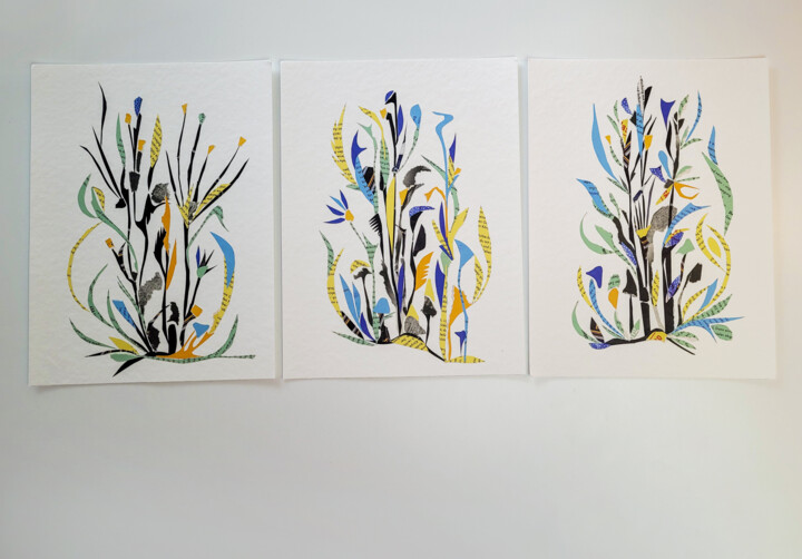 Collages titulada "Herbs for life" por Marina Geipel, Obra de arte original, Collages