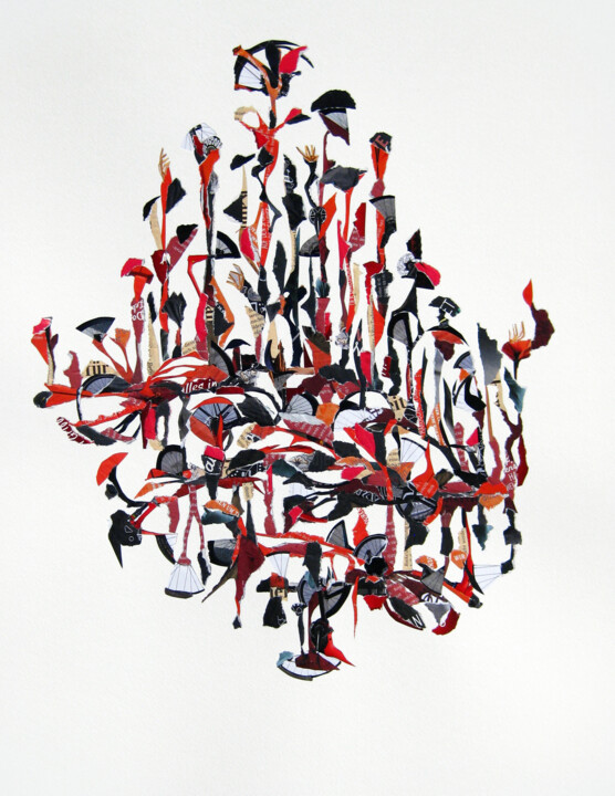 Collagen mit dem Titel "Madrid" von Marina Geipel, Original-Kunstwerk, Collagen