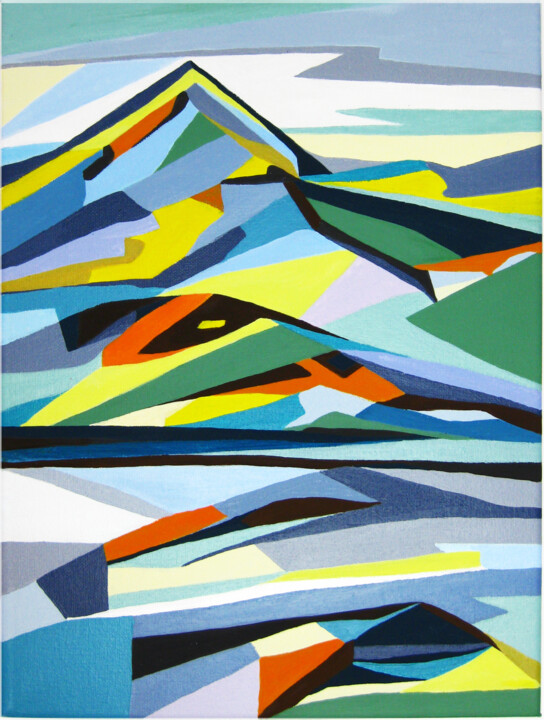 Painting titled "Mountains" by Marina Geipel, Original Artwork, Acrylic