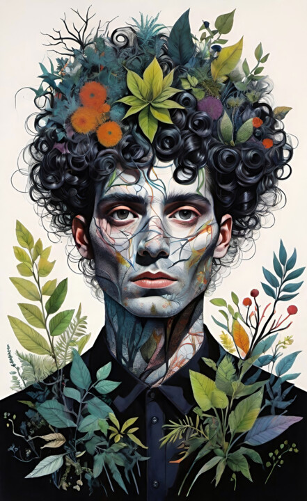 Arte digitale intitolato "Male portrait" da Marina Geipel, Opera d'arte originale, Pittura digitale