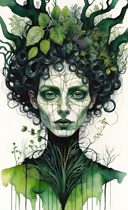 「Flora」というタイトルのデジタルアーツ Marina Geipelによって, オリジナルのアートワーク, デジタル絵画