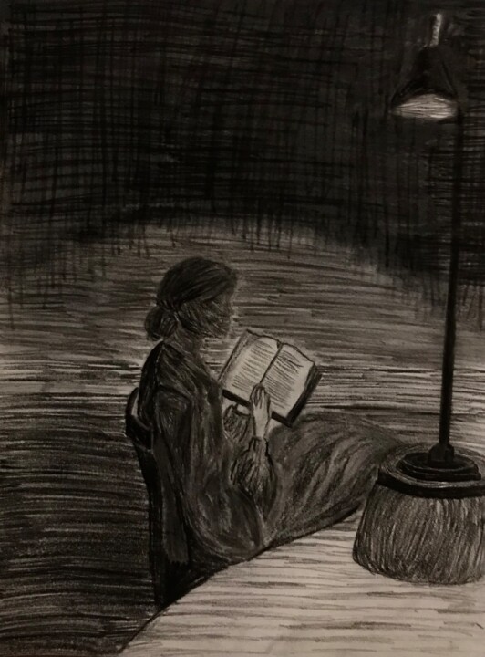 Drawing titled "Travelling" by Marina Georgiadi, Original Artwork, Charcoal