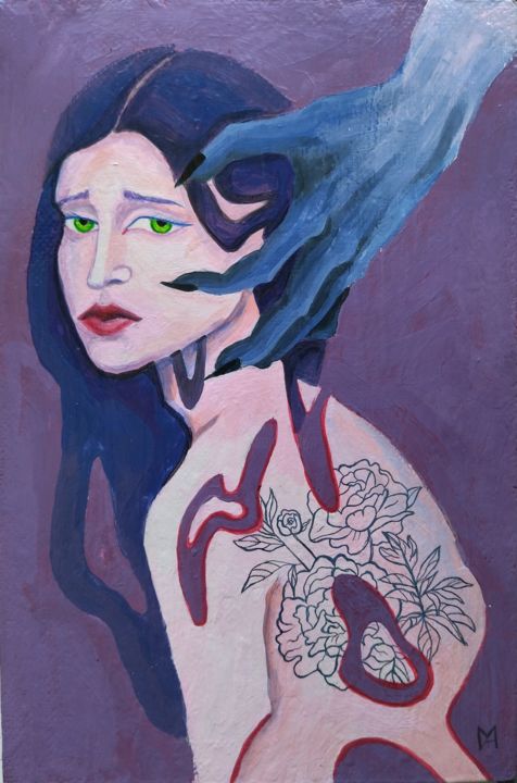 Peinture intitulée "Abuse" par Marina Goncharova, Œuvre d'art originale, Acrylique