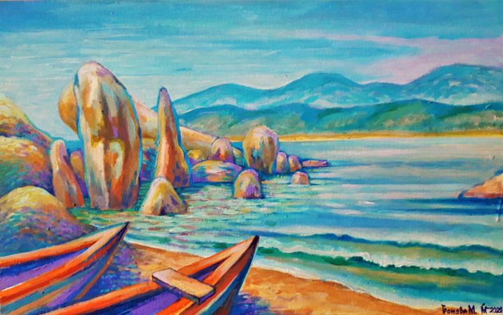 Pittura intitolato "Summer day" da Marina Gromova, Opera d'arte originale, Acrilico