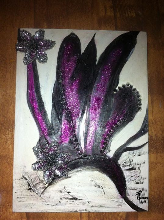 Painting titled "Alga violeta" by Marina Guiomar, Original Artwork, Acrylic