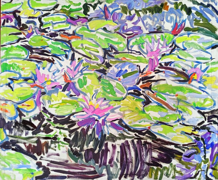 Peinture intitulée "water lilies" par Marina Kliman, Œuvre d'art originale, Huile