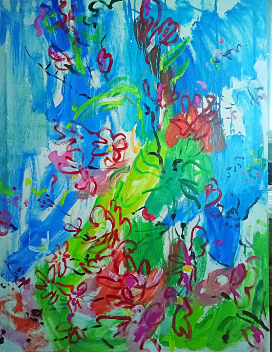 Schilderij getiteld "pear blossom" door Marina Kliman, Origineel Kunstwerk, Olie