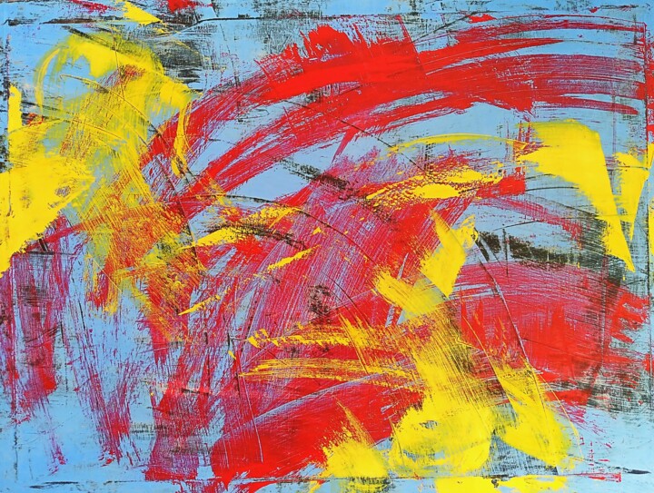 Картина под названием "Abstraction Ab" - Марина Климан, Подлинное произведение искусства, Масло