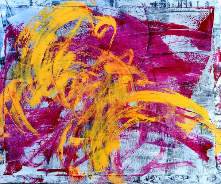 Картина под названием "Абстракция" - Марина Климан, Подлинное произведение искусства, Масло