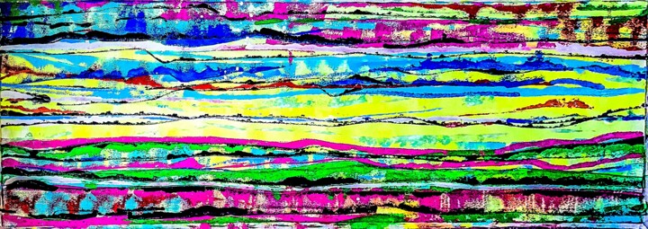 Картина под названием "Abstraction. Sunset." - Марина Климан, Подлинное произведение искусства, Масло