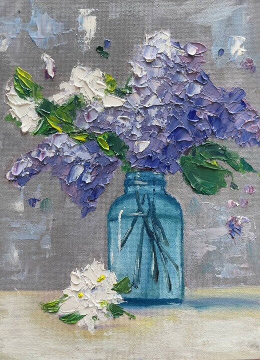 Painting titled "A fresh bouquet of…" by Marina Zhivliuk, Original Artwork, Oil