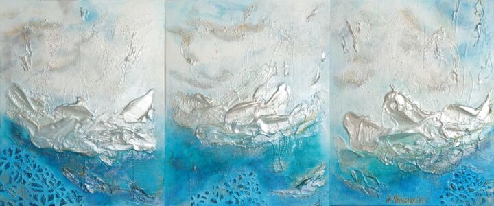 "Ocean № 4" başlıklı Tablo Marina Okulova tarafından, Orijinal sanat, Akrilik Ahşap Sedye çerçevesi üzerine monte edilmiş