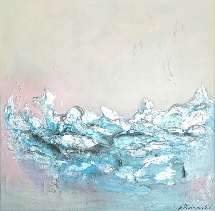 Painting titled "Ocean № 12" by Marina Okulova, Original Artwork, Acrylic