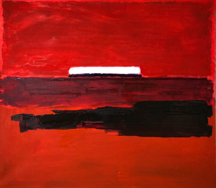 Painting titled "Red" by Marina Oz, Original Artwork, Oil