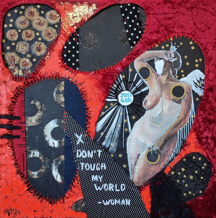 Картина под названием "Dont touch my world" - Marina Petrova, Подлинное произведение искусства, Акрил