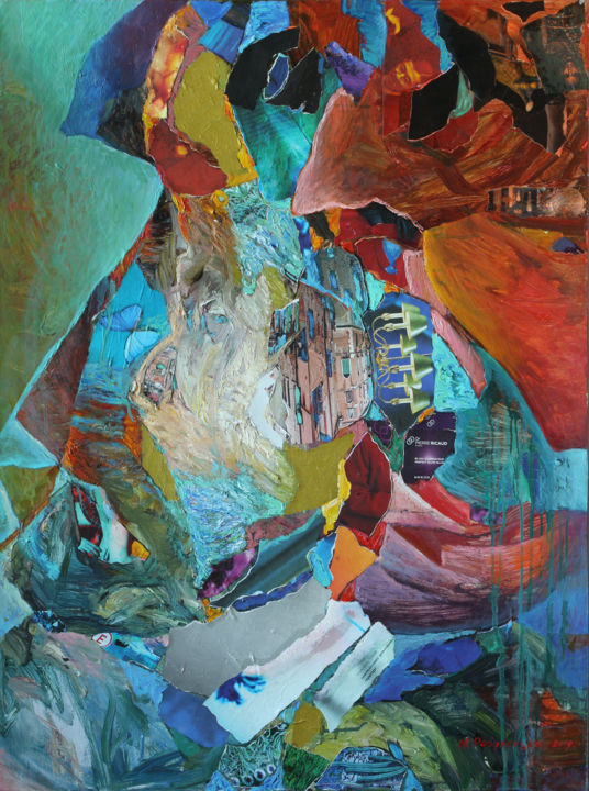 Schilderij getiteld "Venetian beauty" door Marina Podgaevskaya, Origineel Kunstwerk, Olie Gemonteerd op Frame voor houten br…