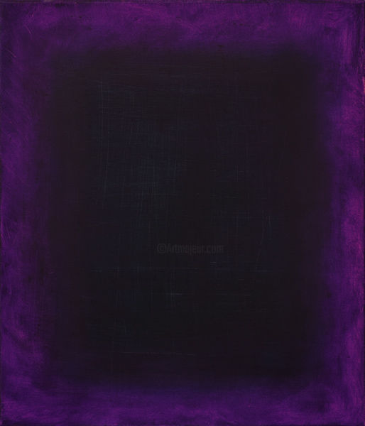 Painting titled "Violet and black" by Marina Rusalka, Original Artwork, Oil Mounted on Wood Stretcher frame