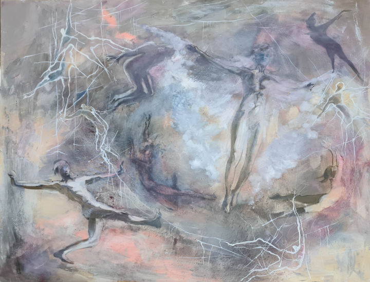 Pintura titulada "Birth of the Phoenix" por Marina Shkarupa, Obra de arte original, Oleo Montado en Bastidor de camilla de m…