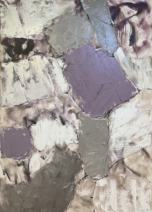 Картина под названием "Abstraction in gray…" - Marina Skromova, Подлинное произведение искусства, Масло