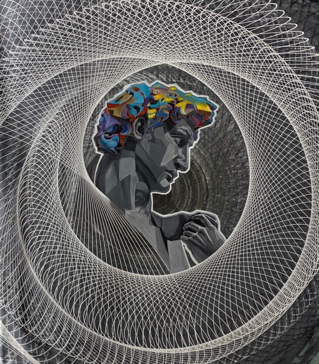 Peinture intitulée "Всемирная паутина-Д…" par Marina Sholokhova, Œuvre d'art originale, Acrylique