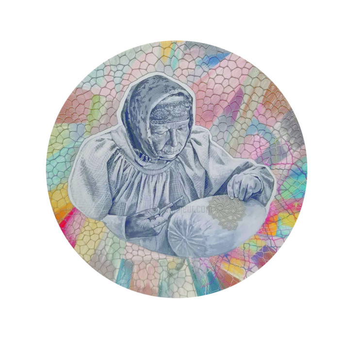 Картина под названием "Кружевница" - Марина Шолохова, Подлинное произведение искусства, Масло