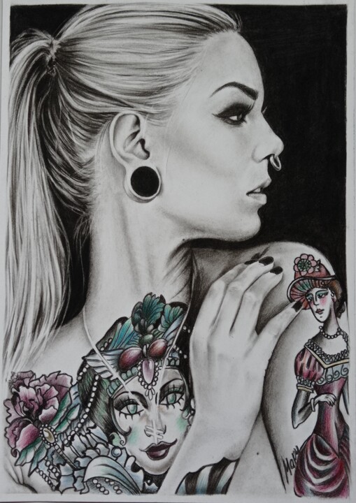图画 标题为“Tattoo 1” 由Marina Ternavskaya, 原创艺术品, 铅笔